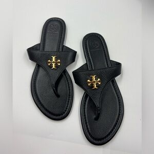 Tory Burch sandals, size 8 leather gold logo
